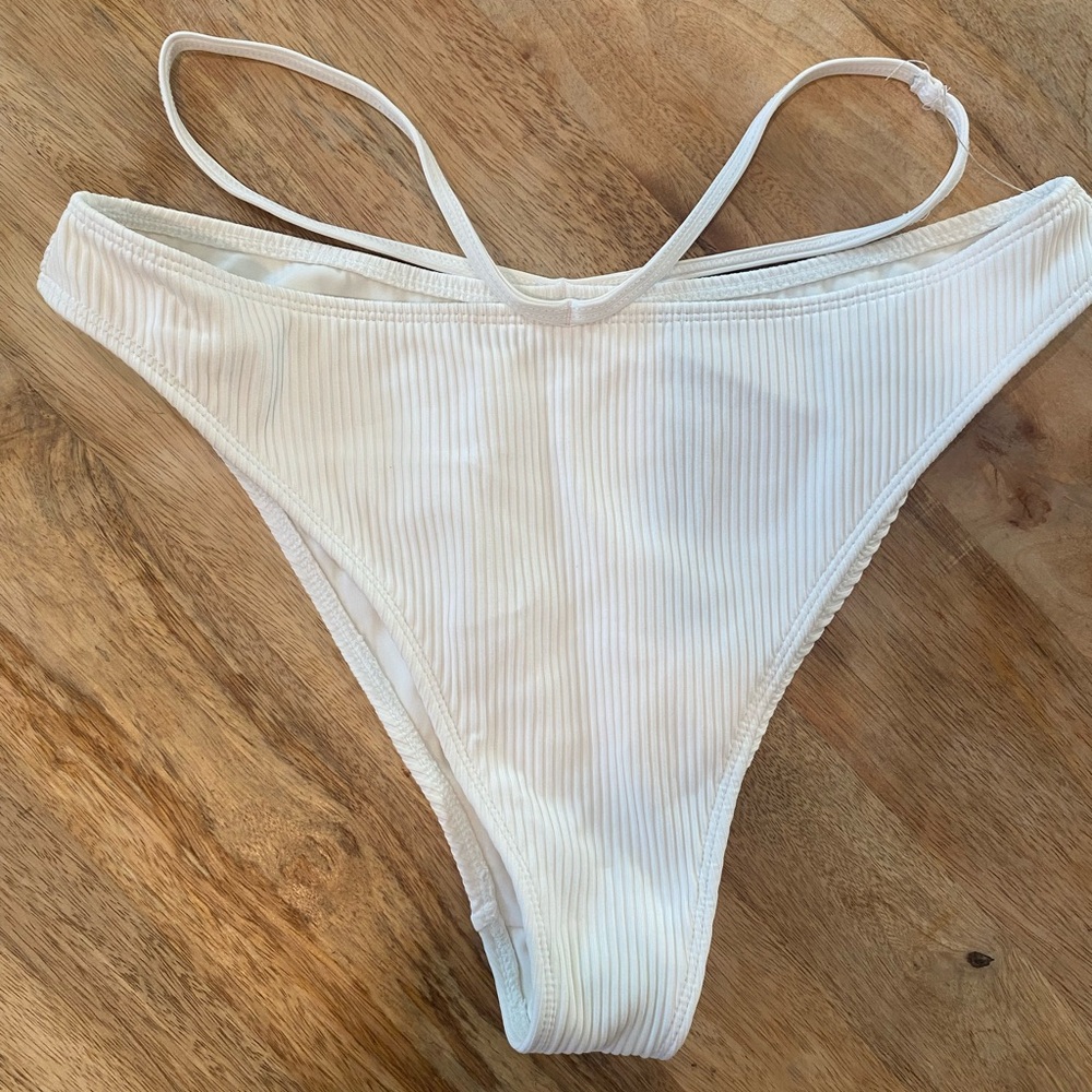 PacSun White Ribbed Bikini Bottoms